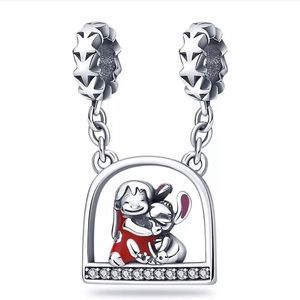 925 Sterling Silver Disney Stitch Charm  Animal Charm fit Pandora  Bracelet